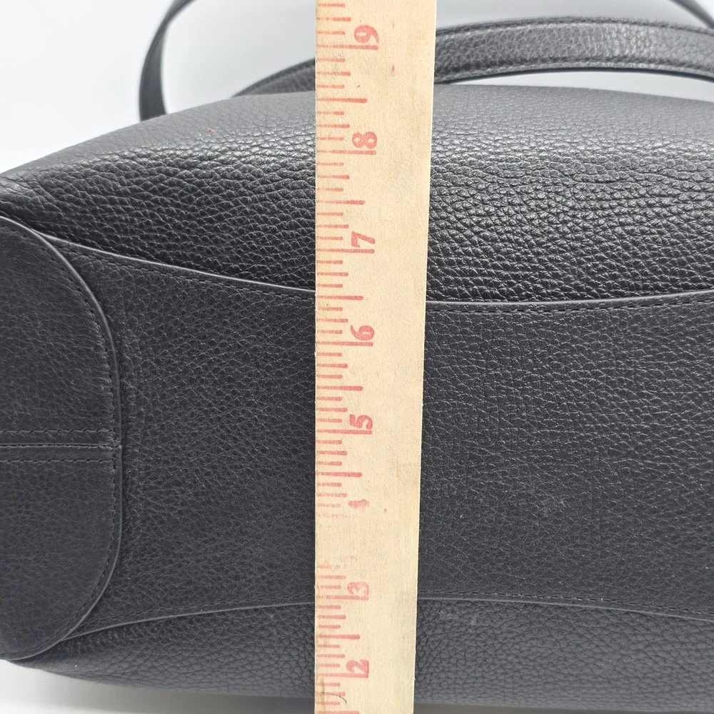 Kate Spade Shoulder Bag Womens Medium Black Leather Triple Compartment Hobo Chic